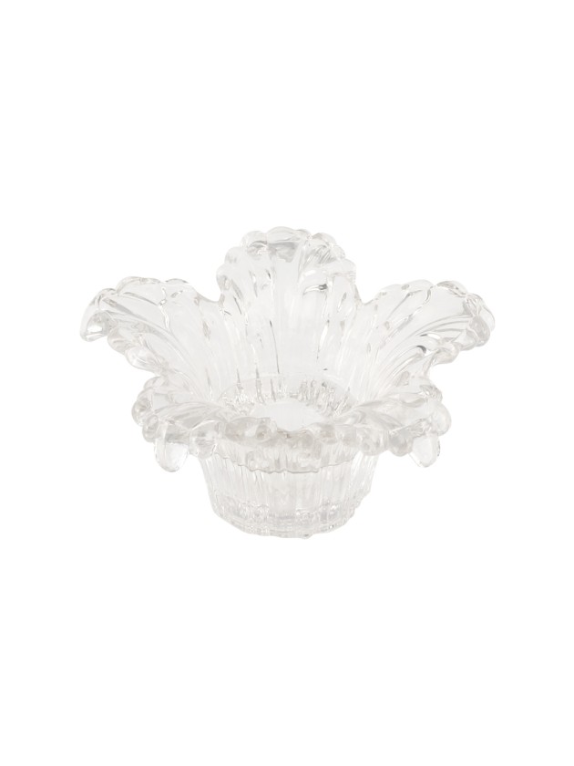 BOUGEOIR VERRE NYMPHEA TRANSPARENT DIA 12.5CM X 6CM