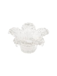 BOUGEOIR VERRE NYMPHEA TRANSPARENT DIA 12.5CM X 6CM