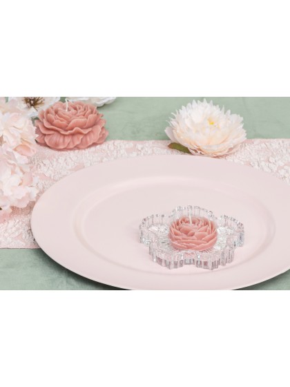 BASE BOUGEOIR GLAZE VERRE TRANSPARENT DIA 11.5CM X 1.8CM