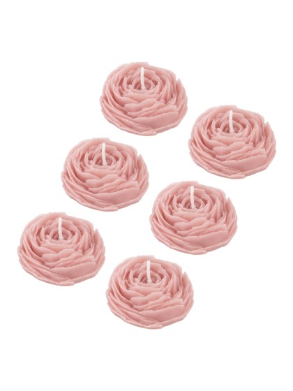 6 BOUGIES CAMELIA ROSE NYMPHEA DIA 5.8CM X 2.4CM
