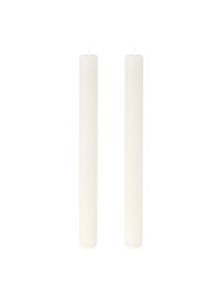 SET 2 BOUGIES FLAMBEAU RUSTIQUE BLANC DIA 2.5CM X 25CM