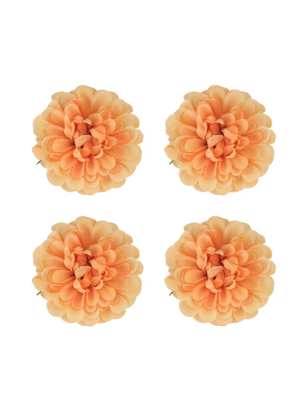 4 DAHLIAS ORANGES DIA 8.5CM X 5CM