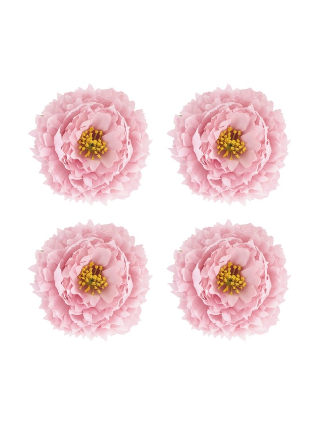 4 TETES PIVOINE ROSE NYMPHEA DIA 9CM X 4CM