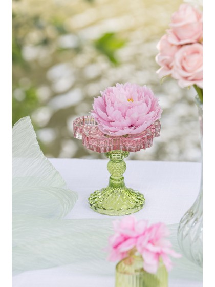 4 NYMPHEA PINK PEONY HEADS DIA 9CM X 4CM
