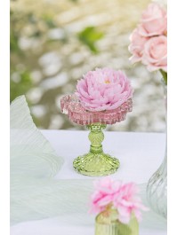 4 TETES PIVOINE ROSE NYMPHEA DIA 9CM X 4CM