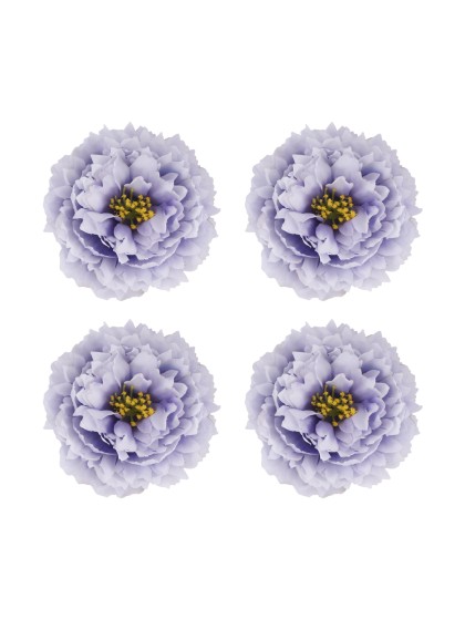 4 LAVENDER PEONY HEADS DIA 9CM X 4CM