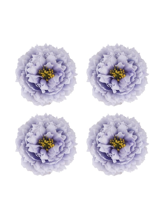 4 LAVENDER PEONY HEADS DIA 9CM X 4CM