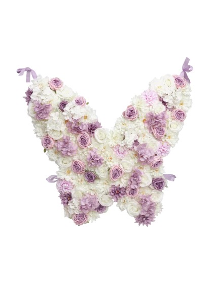 SUPPORT FLORAL BUTTERFLY PARME/IVOIRE/BLANC 92CM X 80CM X 9CM