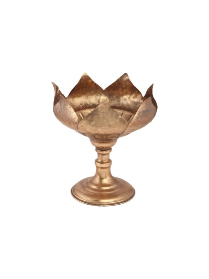 COUPOLE FLEUR SUR PIED MAJESTIC OR MAT BROSSE DIA 22CM X 24CM