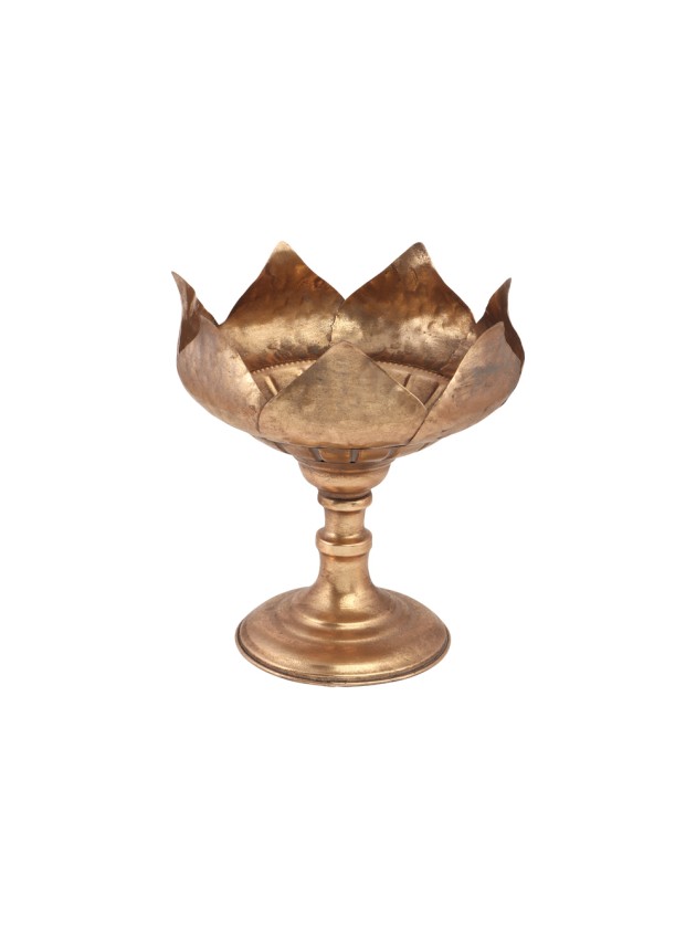 COUPOLE FLEUR SUR PIED MAJESTIC OR MAT BROSSE DIA 22CM X 24CM
