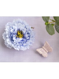 SET 2 PAPILLONS CERAMIQUE LILAS 4CM X 4CM X 2CM