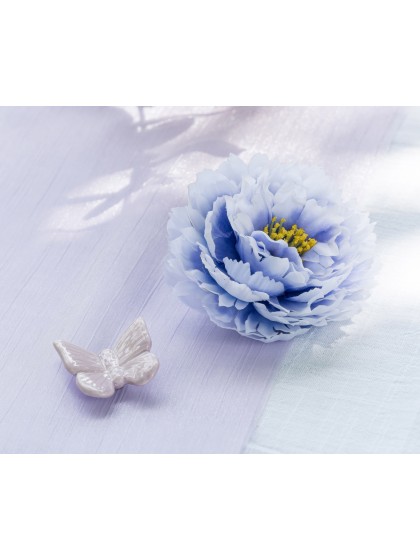 SET 2 LILAC CERAMIC BUTTERFLIES 4CM  4CM X 2CM