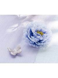 SET 2 PAPILLONS CERAMIQUE LILAS 4CM X 4CM X 2CM