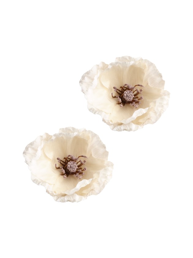 SET 4 ANEMONES BLANCHES DIA 9CM X 5.5CM