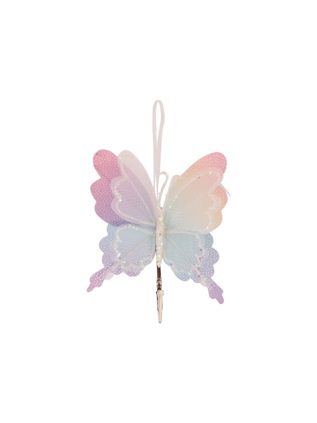 PAPILLON IRISE AVEC SUPPORT PINCE 16CM X 3CM X 19CM