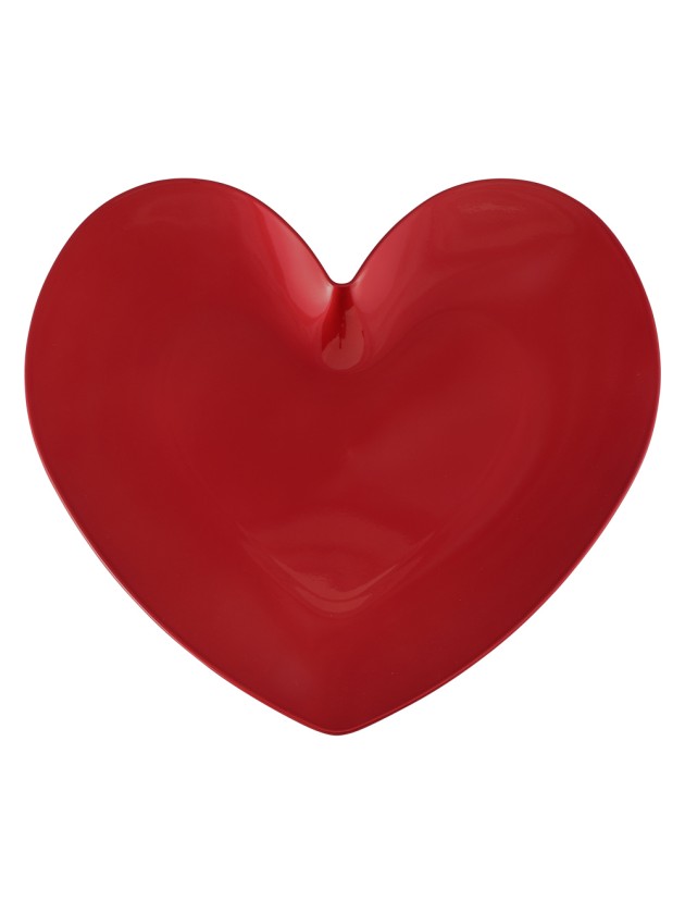 ASSIETTE DE PRESENTATION PP FORME COEUR ROUGE 35.4CM X 33CM