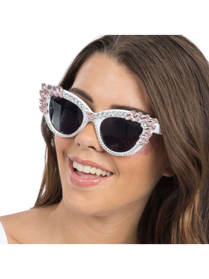 BRILLE WEISS BIG STRASS ROSA PASTELL 15CM X 15CM X 5.5CM