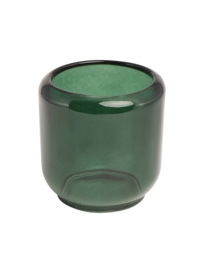 BOUGEOIR VERRE EPAIS SOA VERT EVERGREEN DIA 8.5CM X 8.5CM