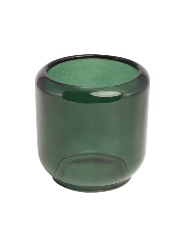 BOUGEOIR VERRE EPAIS SOA VERT EVERGREEN DIA 8.5CM X 8.5CM