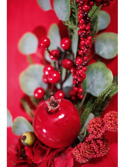 PIC RED BERRIES 90CM X 23CM X 10CM