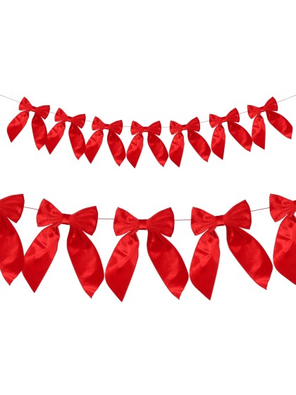GARLAND 7 RED BOWS 2M X 30CM HT