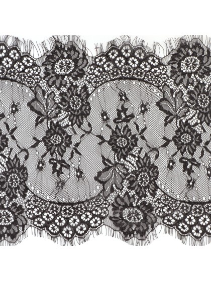 CHEMIN DE TABLE DENTELLE FINE NOIRE 35CM X 3M