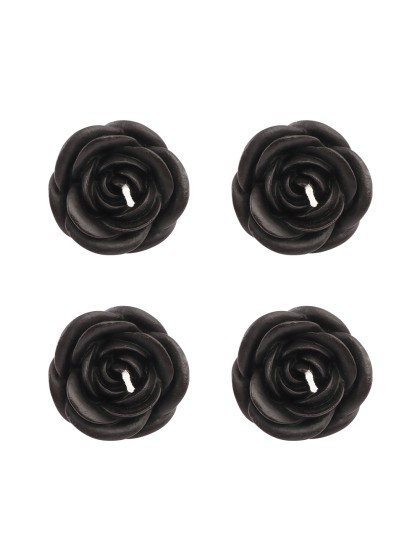 SET 4 BOUGIES ROSES NOIRES DIA 5CM X 3.5CM