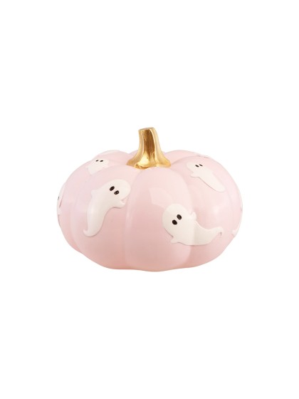 CITROUILLE ROSE PASTEL AVEC FANTOMES SUMMERWEEN 15.5CM X 15.5CM X 11CM