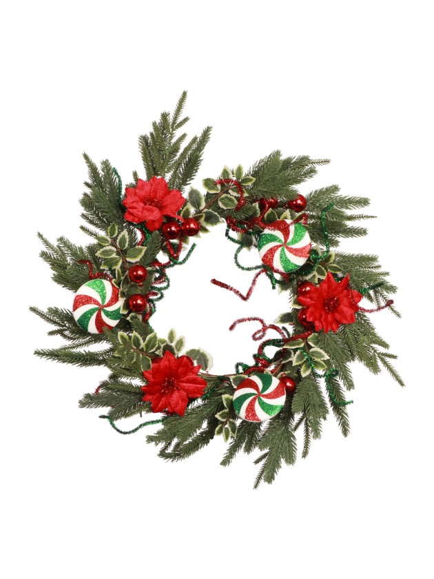 COURONNE PEPPERMINT SWEET DIA 58CM X 10CM