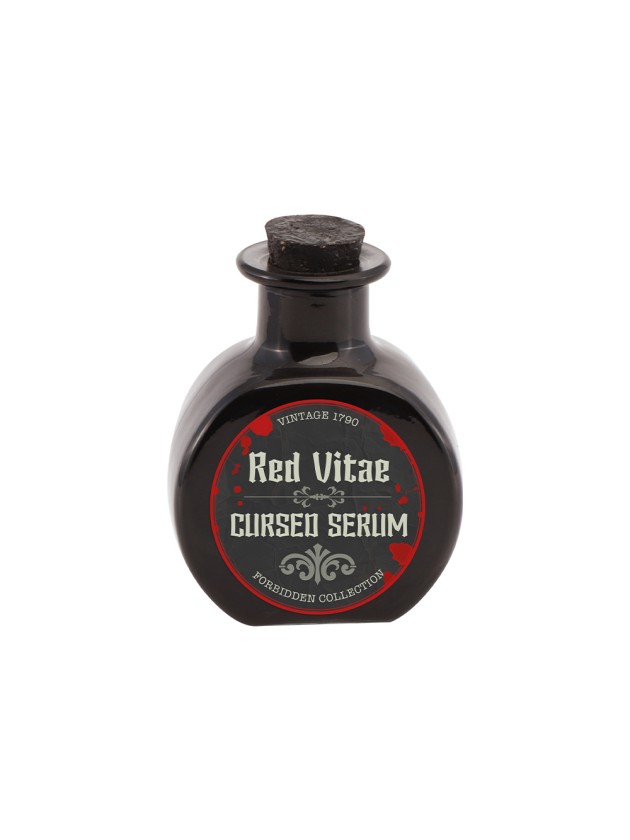 FLAKON RUND GLAS SCHWARZ CURSED SERUM 7.8CM X 4.5CM X 9.5CM
