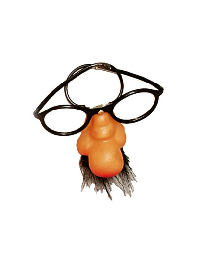 NASE IN KAUTSCHUK LUNETTE UND SCHNURRBART 