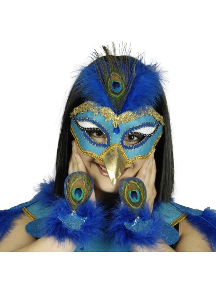 SET DE PAON 3 PIECES MASQUE COL BRACELET 
