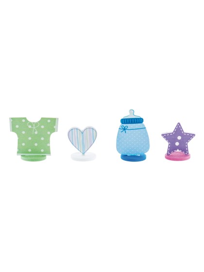 SET 4 MARQUE-PLACES BAPTEME  3,5/5,5CM