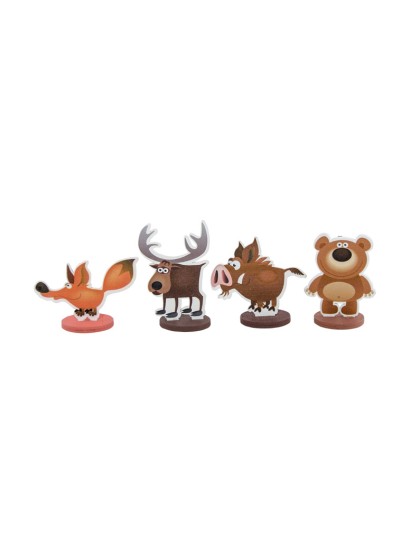SET OF 4 FOREST ANIMALS TABLE PLACE CARD HOLDER 3.5/5.5CM 