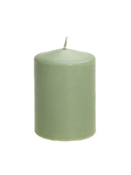 SAGE GREEN PILLAR CANDLE 6CM X 10CM