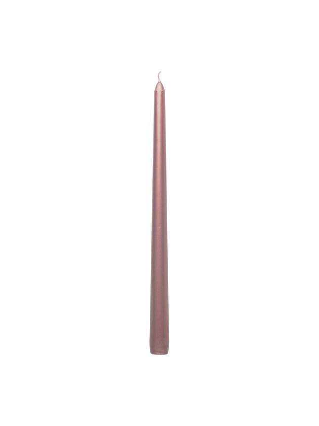 SET OF 2 PINK GOLD TAPER CANDLES 30CM