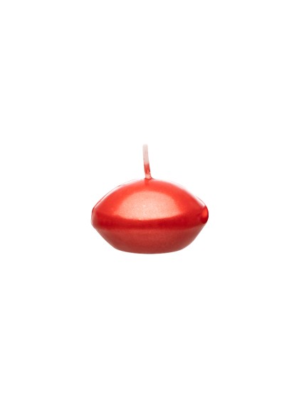 SET OF 6 METALLIC RED FLOATING CANDLES DIA 4.7CM