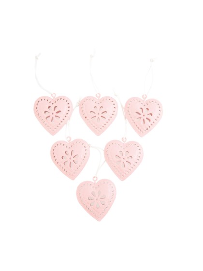 SET OF 6 PASTEL PINK METAL SMALL HANGER 4CM X 4CM