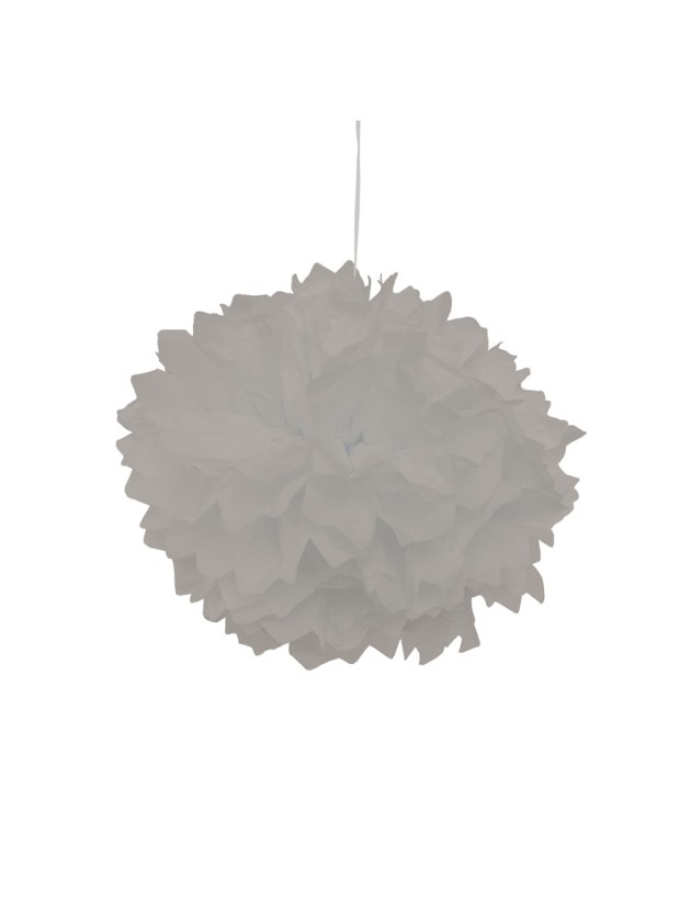 SET 2 POMPONS SEIDENPAPIER GRAU DIA 30CM