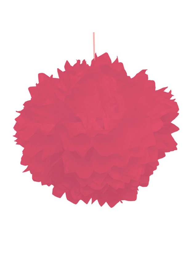 SET 2 POMPONS SEIDENPAPIER ROT DIA 40CM