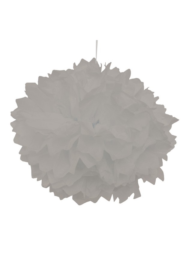 SET 2 POMPONS SEIDENPAPIER GRAU DIA 40CM