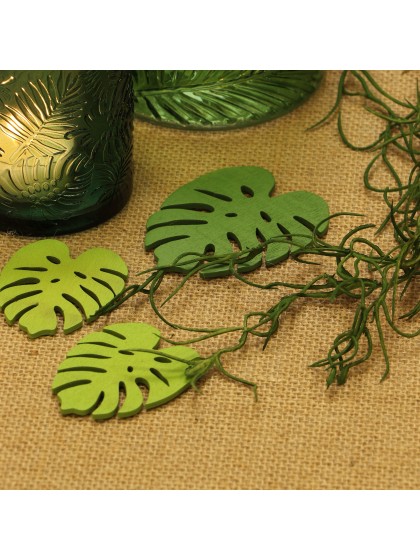 SET 10 WOODEN PALM LEAVES 3.5 CM/6 CM/8 CM