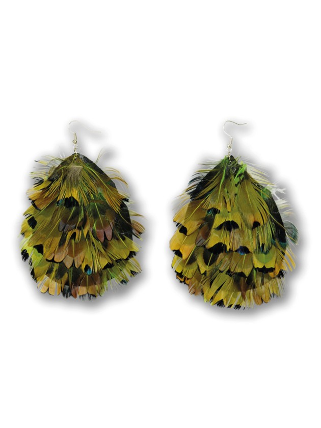 BOUCLES D’OREILLES PLUMES 9.5CM