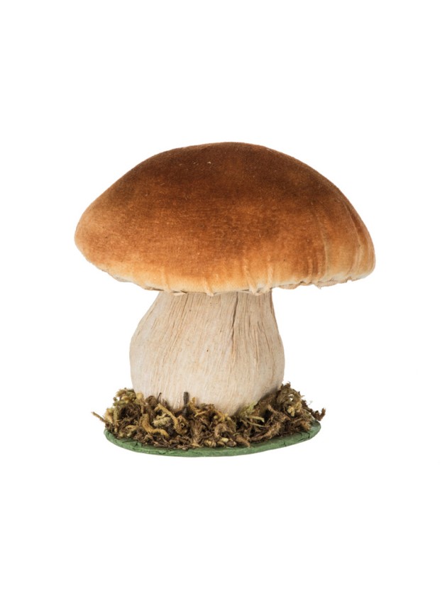 CHAMPIGNON BRUN BLANC SUR SOCLE MOUSSE 10CM X 10CM X 10.5CM