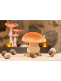CHAMPIGNON BRUN BLANC SUR SOCLE MOUSSE 10CM X 10CM X 10.5CM