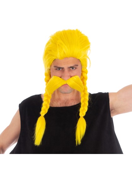 SET PERRUQUE + MOUSTACHE ORDRALFABETIX - ASTERIX® AVEC ELASTIQUE
