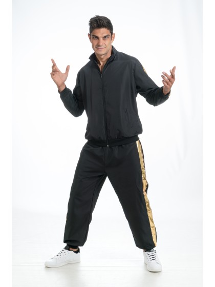 BLACK AND GOLD RAPPER OUTFIT 2 PIECES L