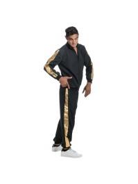 BLACK AND GOLD RAPPER OUTFIT 2 PIECES M