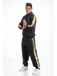 BLACK AND GOLD RAPPER OUTFIT 2 PIECES M