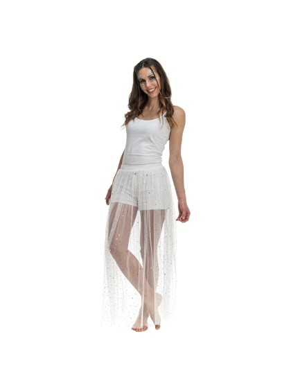 WHITE LONG SUMMER FESTIVAL SKIRT ONE SIZE